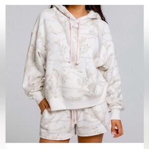 Dairy Boy Woodland Camo Hoodie w/Pink Drawstrings Size L Large 100% cotton